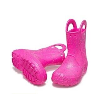 Crocs Kids Unisex Handle it Rain Boot Pink Crush Glitter 2 Medium